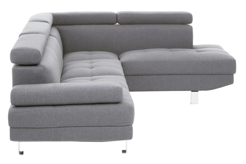 Interiors by Premier Hanover Grey Linen Corner Sofa with Adjustable Headrests