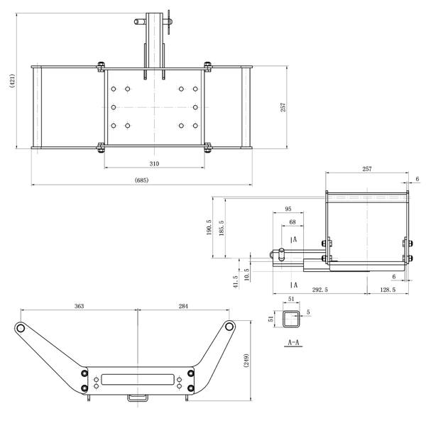WINCHMAX Mobile Winch Mount 2 inch Receiver Hitch Winch Mounting Plate