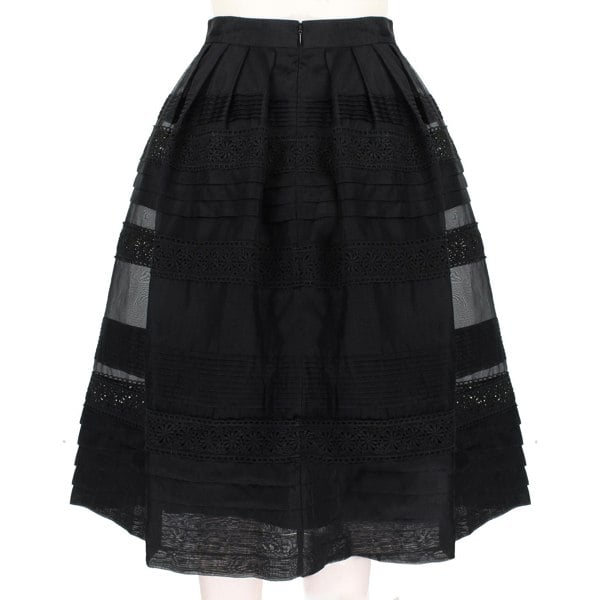 Temperley London skirt in black silk chiffon
