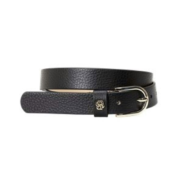 Boss Scarlet Monogram Cow Leather Belt - Black