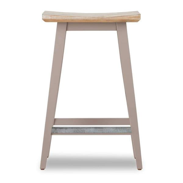 Statement Furniture Florence Wooden Bar Stool with Legs H65cm, Acacia Hardwood Rectangular Seat