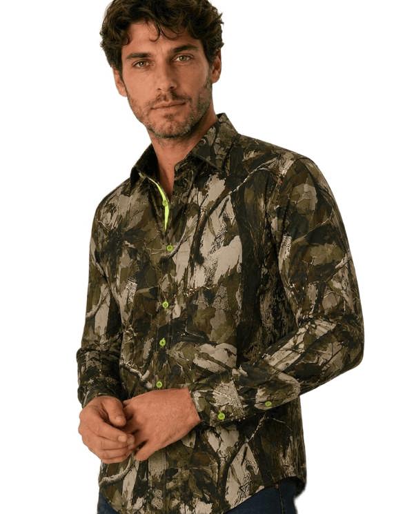 Woodland Stalker Real Tree Print Shirt - Claudio Lugli Shirts