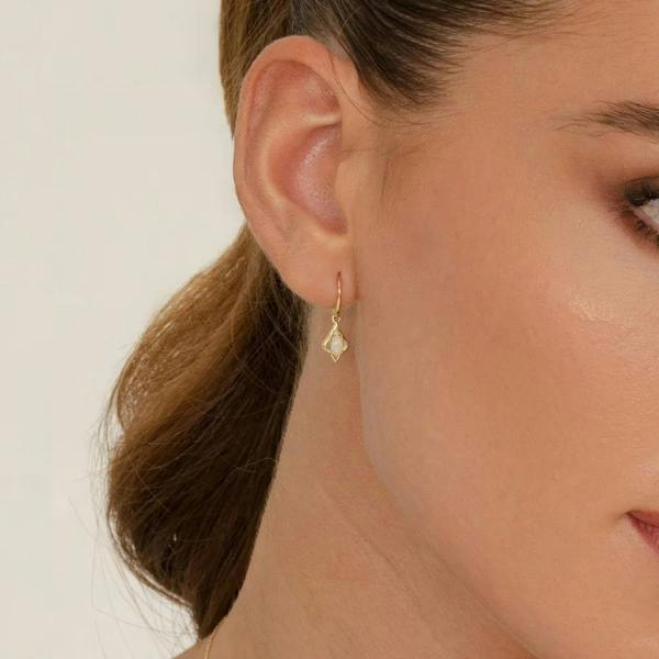 Gemondo Classic Oval Opal & Diamond Stud Earrings in 9ct Yellow Gold