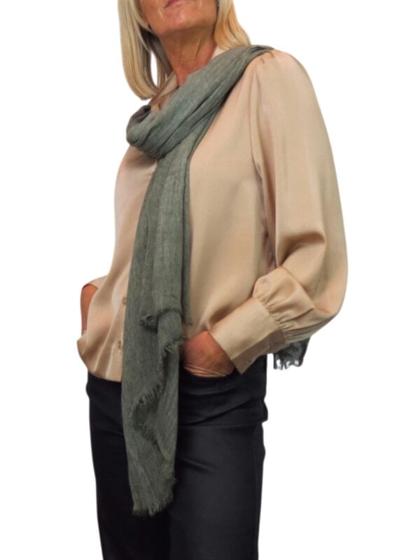 Paulo Due Lightweight Two Tone Crinkle Shawl Scarf