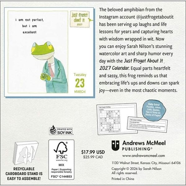 Andrews McMeel Publishing Just Froget About It Desk Calendar 2027, Desk Calendars, Day To View, Humour, Gift