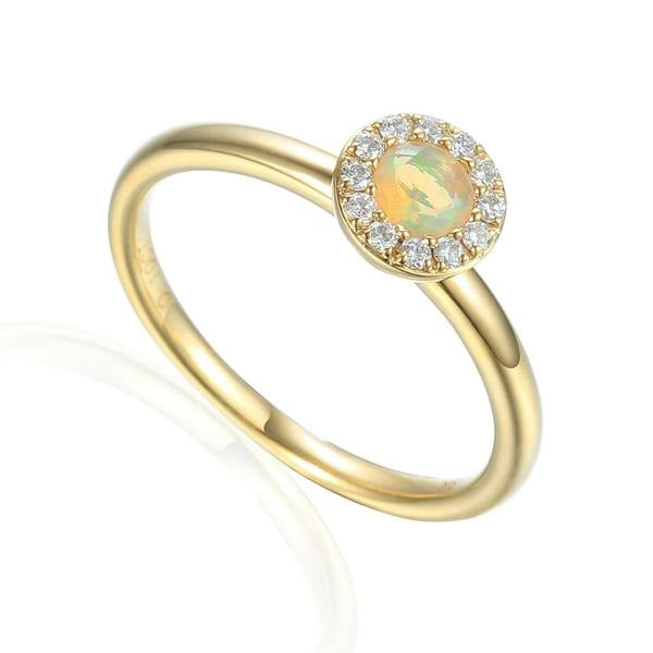 Sarah Layton Opal & Diamond Cluster Ring - 9ct Yellow Gold - NTR832OPD-9YG