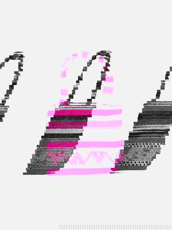 Berber Leather The Nador Small Expandable Fabric Tote in Pink