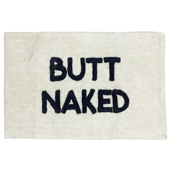 Furn Butt Naked Rectangular Bath Mat - Ivory/Charcoal