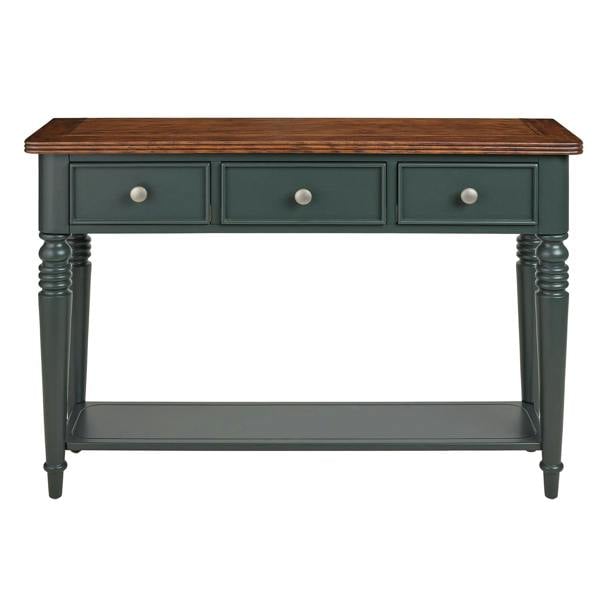Statement Furniture Queensbury Console Table with Drawers, Shelf and Oak Top