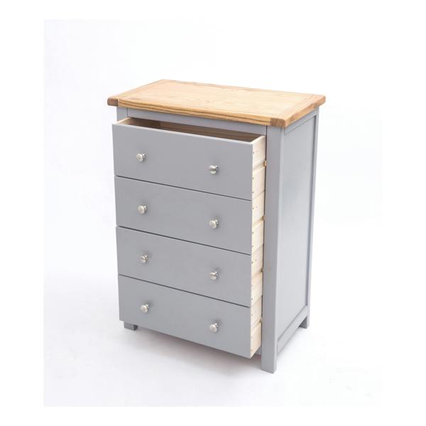 Cabinet Bits Mirano 4 Drawer Chest of Drawers Chrome Knob