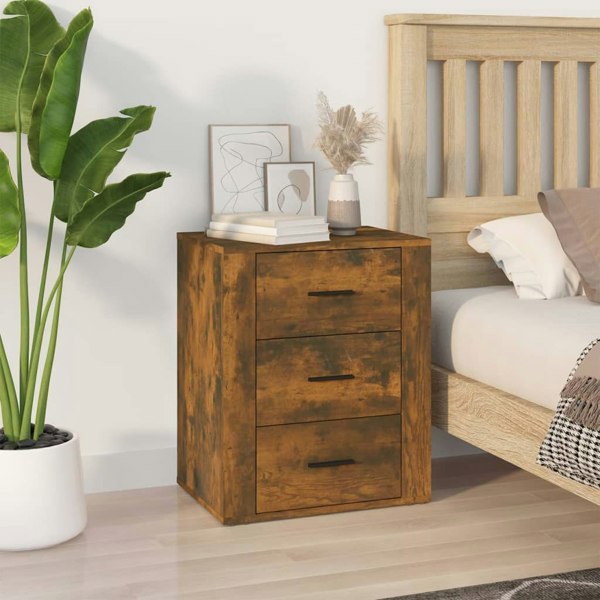 Berkfield Bedside Cabinet Smoked Oak 50x36x60 cm Engineered Wood