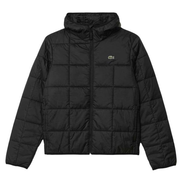 Lacoste Waterproof Logo Hooded Black Puffer Jacket 48
