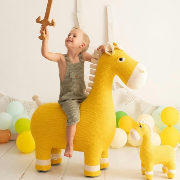 CROCHETTS Large horse plush with auxiliary seat for children LT-Y07