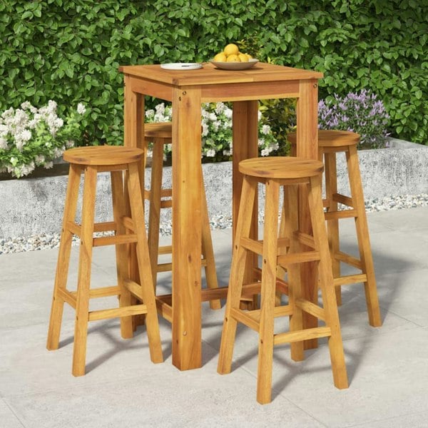 Berkfield 5 Piece Garden Dining Set Solid Wood Acacia