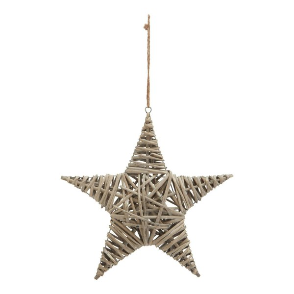 Hill Interiors The Noel Collection Wicker Star Christmas Decoration - Brown