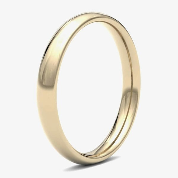 T. H. Baker 9ct Yellow Gold 3.0mm Medium Court Wedding Ring 3LMC-9Y