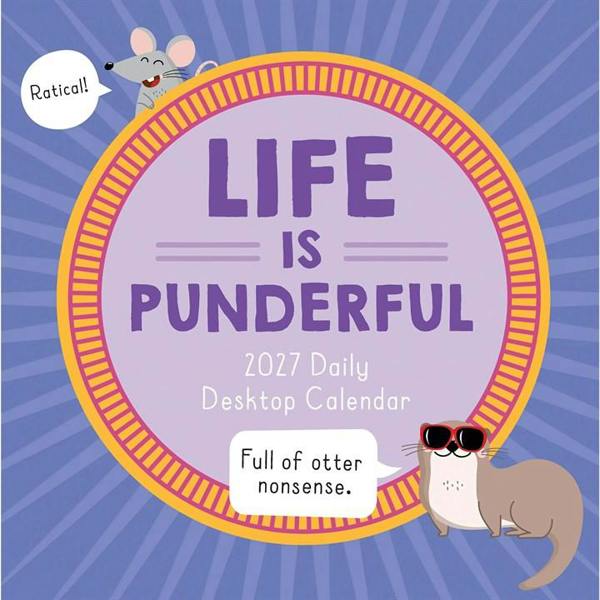 Life Is Punderful Desk Calendar 2027, Desk Calendars, Day To View, Humour, Gift