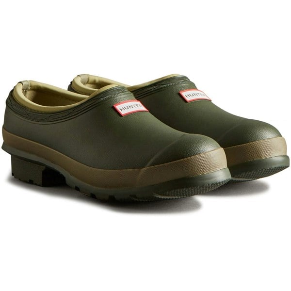 Hunter Womens Gardener Clogs - Dark Olive/Clay