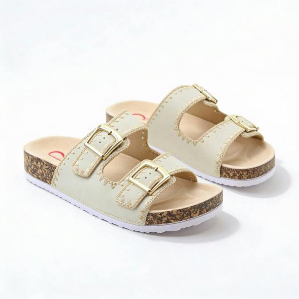 Heavenly Feet SANDY Mules Sandals in Light Brown