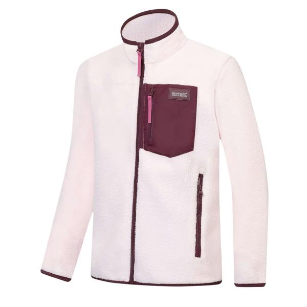 Regatta Childrens/Kids Frankie Colour Block Fleece Jacket - Pink Haze/Fig - 