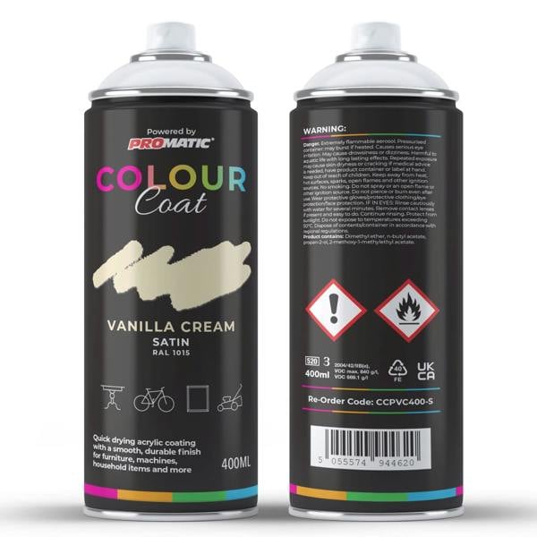 Colour Coat Vanilla Cream RAL 1015 Satin Spray Paint 400ml