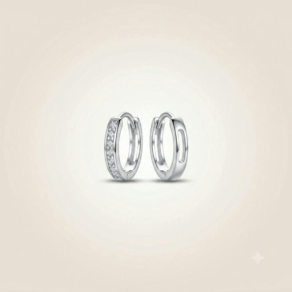 The Colourful Aura Sterling Silver Pave Hoop Earrings