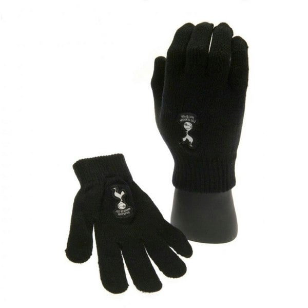 Tottenham Hotspur FC Childrens/Kids Knitted Gloves - Black/White