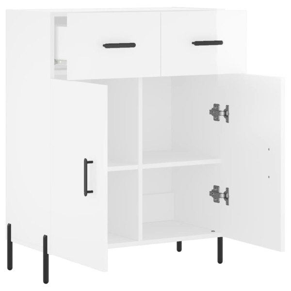 Berkfield Sideboard High Gloss White 69.5x34x90 cm Engineered Wood