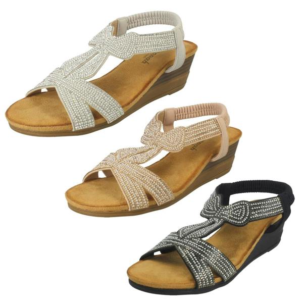 Savannah Ladies Savannah Wedge Heeled Sandals F12127