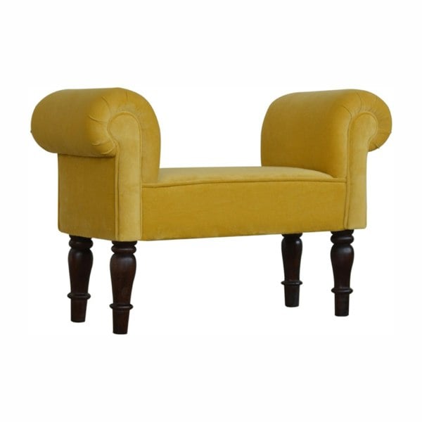 Artisan Furniture Mini Mustard Velvet Bench