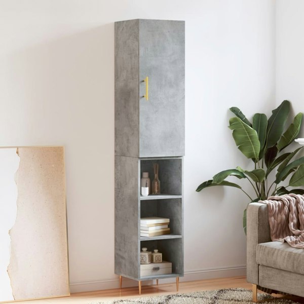 Berkfield Highboard Concrete Grey 34.5x34x180 cm Engineered Wood