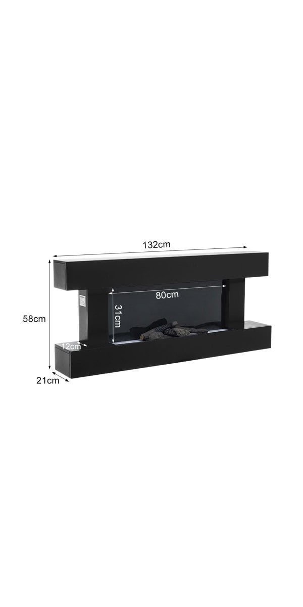 Living and Home Contemporary Wall Mounted/Freestanding Electric Fireplace for Living Room with Adjustable Flames and Automatic Safety Shutoff