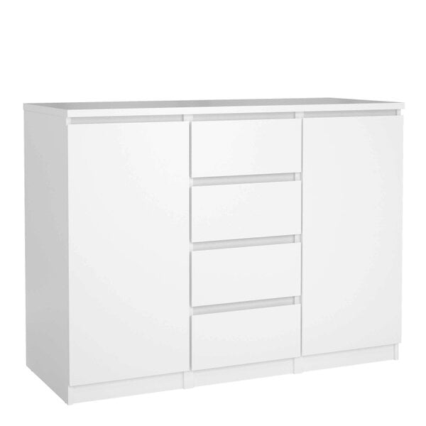 Wyld Haus Budapest White Wooden Sideboard 4 Drawers 2 Doors