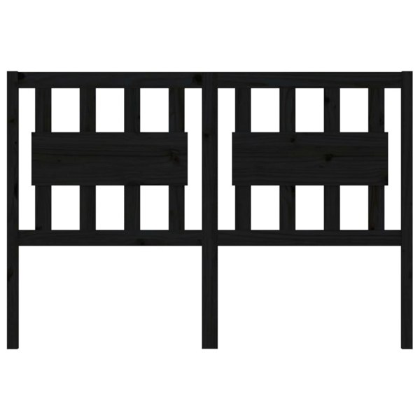 Berkfield Bed Headboard Black 125.5x4x100 cm Solid Wood Pine