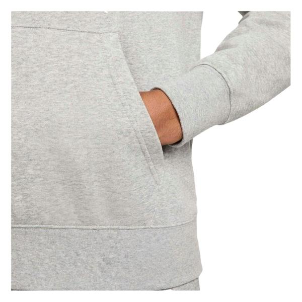 Nike Mens Club Regular Hoodie - Heather Grey/White - 