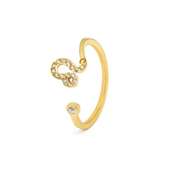 Say It With Leo Ring with CZ Stones - Yellow Gold Plated