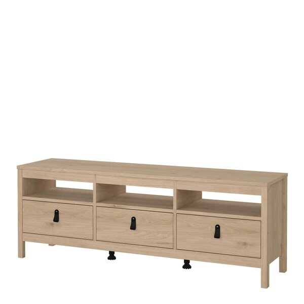 Wyld Haus Wildberry Natural Oak Wood TV Unit 3 Drawers