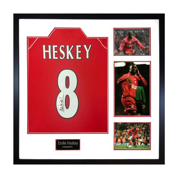 Emile Heskey Signed Liverpool Shirt Elite Frame