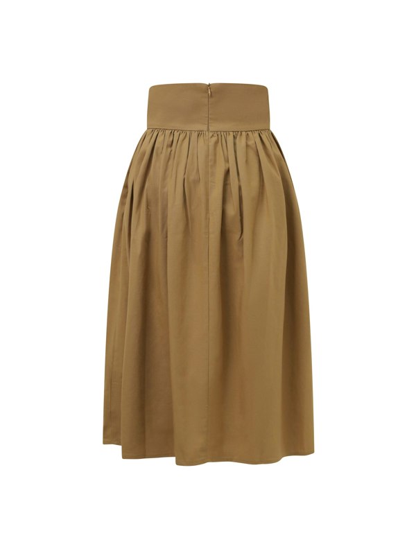 BALOU High Waisted Panel Skirt - Brown