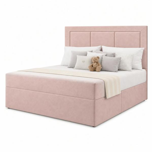Great British Beds Panama Divan Bed - Pink Plush