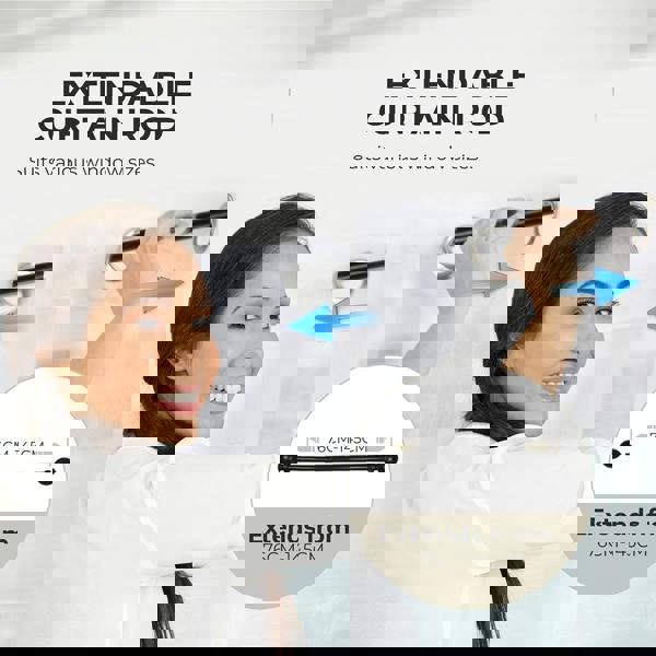 Marlow Steel Curtain Rod Quiet Rail Pole Set Extendable Adjustable Home Hotel