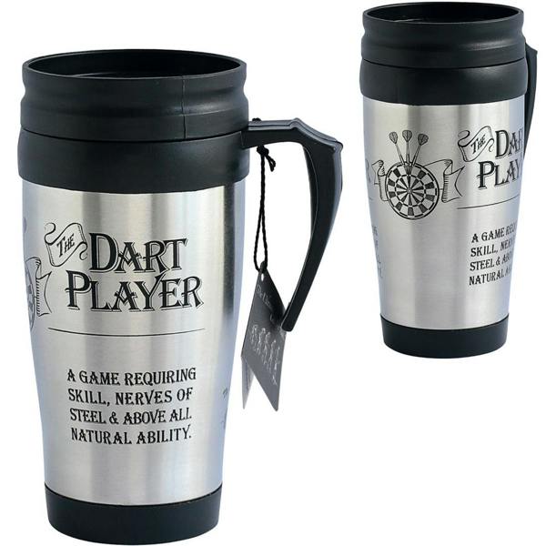 SPORTGIFTZ Dart Player Sport Travel Mug Silver