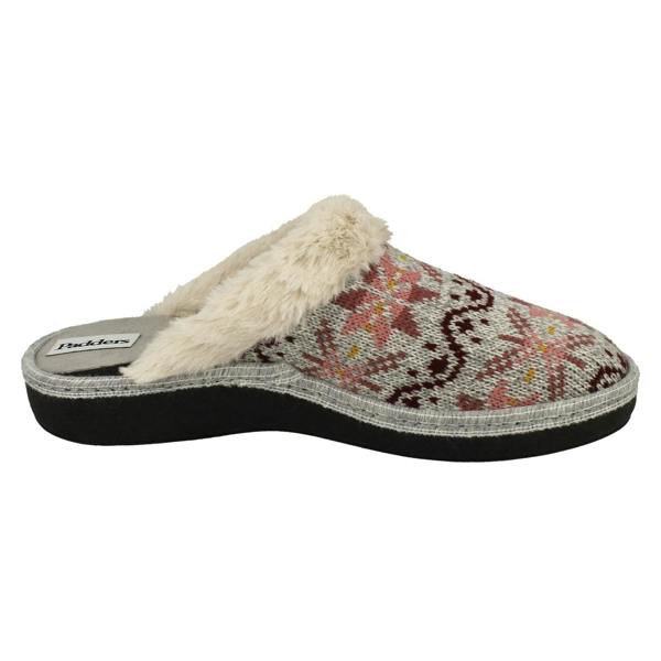 Padders Ladies Padders Lusekofte Detailed Mule Slippers Sorrel