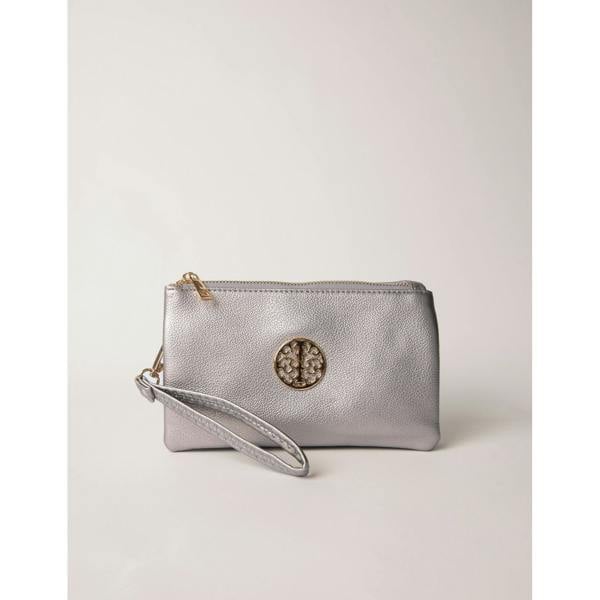 Blue Vanilla Detailed Zip Up Purse With Detachable Strap