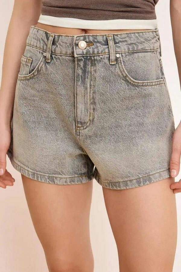 WOVCOR High Waist Mini Denim Shorts