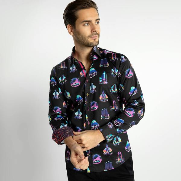 RETRO CAR MEN PRINT SHIRT - Premium Men's Patterned Shirt by Claudio Lugli | Bold Design, Tailored Fit, Best Printed Shirts