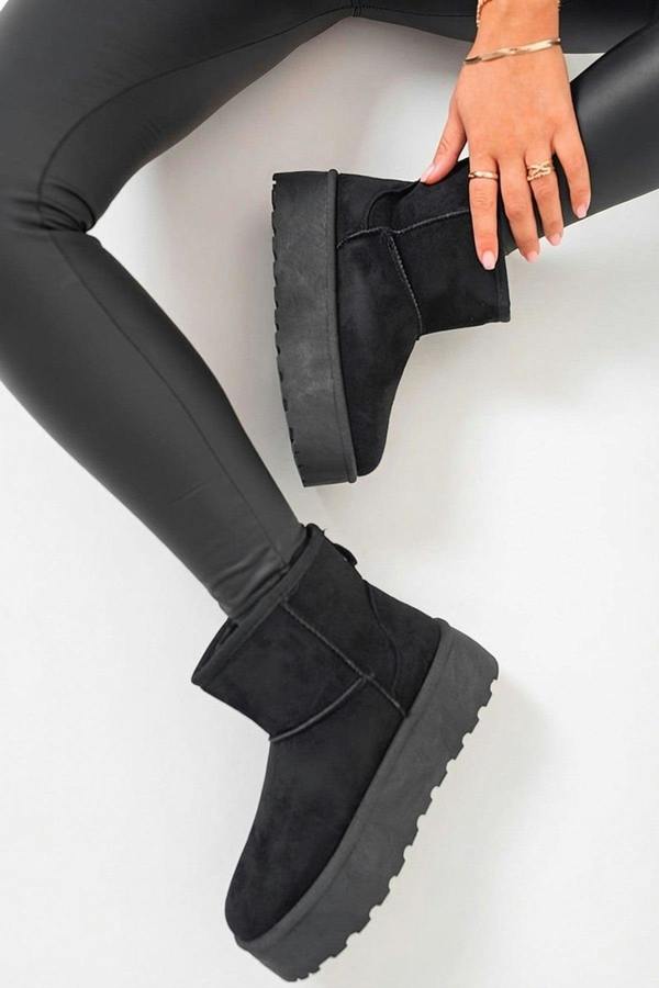 Martha Thick Heel Platform Boots - Black_wb