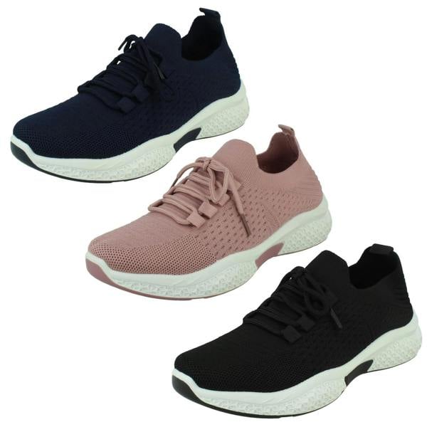 Spot On Ladies Spot On Lace Up Trainers F7200