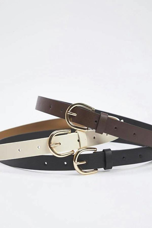 WOVCOR Triple Pack Oval Buckle Women's Belt
