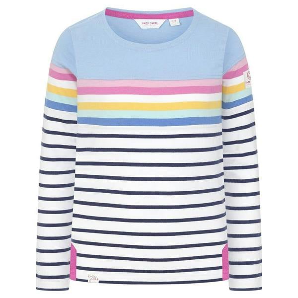 Lazy Jacks Girls Long-Sleeved T-Shirt - Sky/Multicoloured/Multicoloured - 